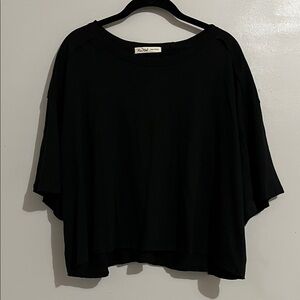 Black Short Sleeve crop boxy Tee Women's 2XL NWOT